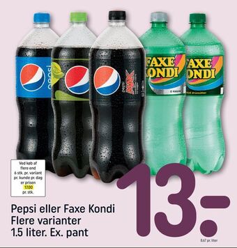 REMA 1000 Pepsi eller faxe kondi tilbud