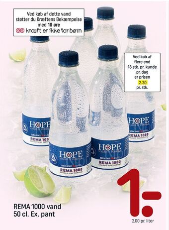 REMA 1000 Rema 1000 vand 50 cl. ex. pant tilbud