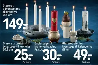 REMA 1000 Glaseret stentøj lysestage til kronelys ø9,5 cm tilbud