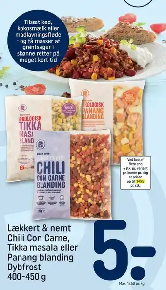 REMA 1000 Lækkert & nemt chili con carne, tikka masala eller panang blanding tilbud