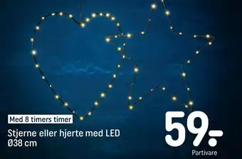 REMA 1000 Stjerne eller hjerte med led ø38 cm tilbud
