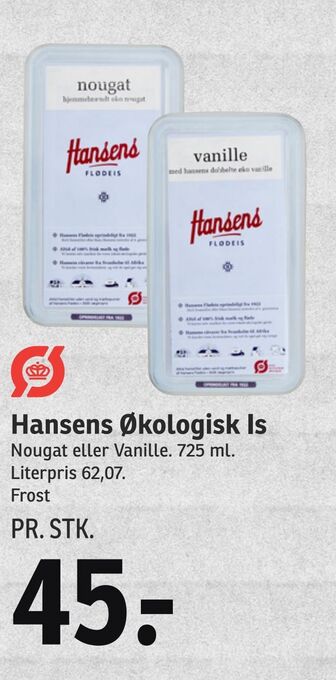 SPAR Hansens økologisk is tilbud