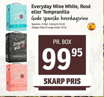 SPAR Everyday wine white, rosé eller tempranillo tilbud