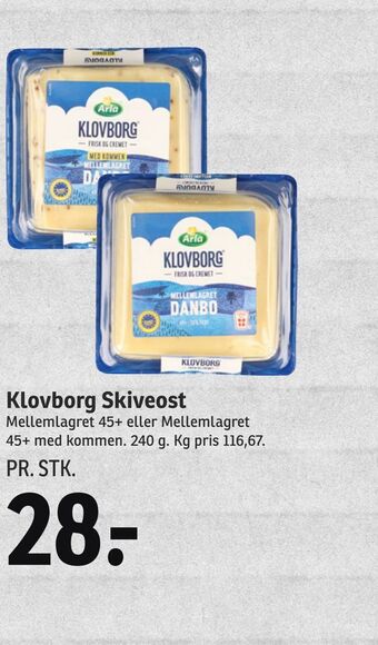 SPAR Klovborg skiveost tilbud