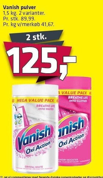 Fleggaard Vanish pulver 2 stk. tilbud