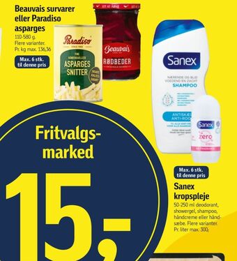 Føtex Sanex deo roll-on tilbud