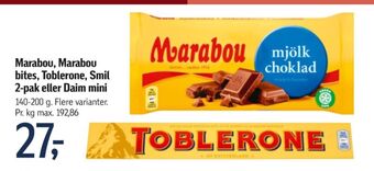 Føtex Marabou chokoladeplade mjölk choklad tilbud