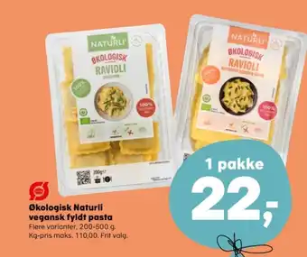 Kvickly Naturli' pasta tilbud