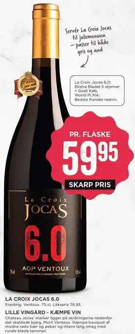 MENY La croix jocas 6.0 el. lille vingård - kæmpe vin tilbud
