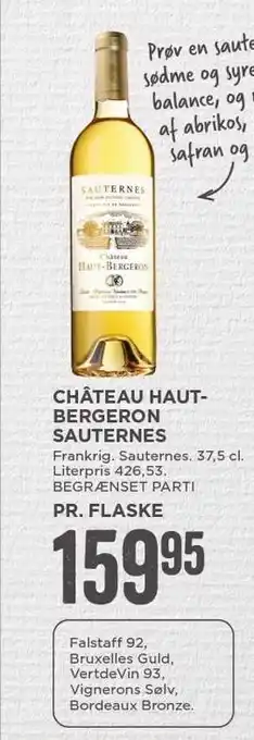 MENY Château hautbergeron sauternes tilbud