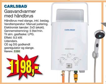 Harald Nyborg Gasvandvarmer med håndbrus tilbud