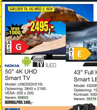 Harald Nyborg Nokia une50gv210i 50" 4k uhd smart tv tilbud