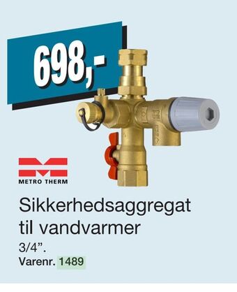 Harald Nyborg Sikkerhedsaggregat til vandvarmer tilbud