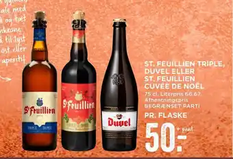 MENY St. feuillien triple, duvel eller st. feuillien cuvée de noël tilbud