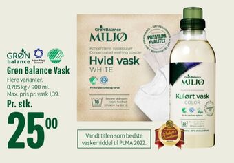 Min Købmand Grøn balance vaskepulver tilbud