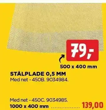 Stålplade 0,5 mm