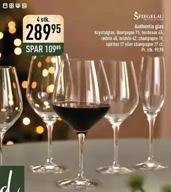 Authentis glas - 4 stk.