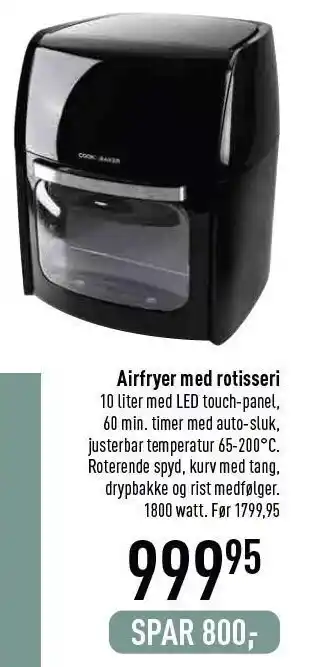 Imerco Airfryer m. rotisseri tilbud