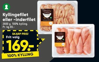 Bilka Kyllingefilet eller-inderfilet tilbud