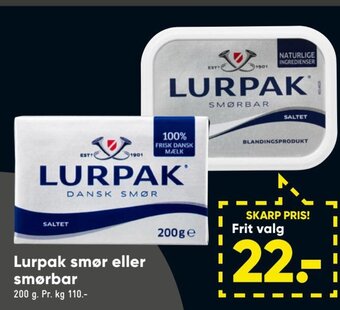 Bilka Lurpak Smør eller smørbar tilbud