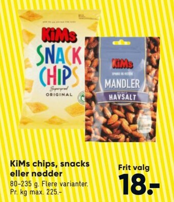 Kims Chips snacks eller nødder