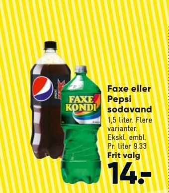 Bilka Faxe eller Pepsi Sodavand tilbud