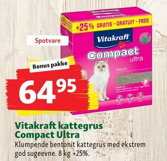 Maxi Zoo Vitakraft kattegrus compact ultra tilbud