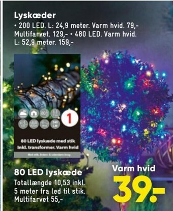 Bilka 80 LED lyskæde tilbud