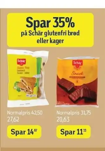 Føtex Schär glutenfri brød el. kager tilbud