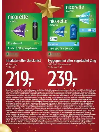 Føtex Inhalator el. quickmist el. tyggegummi el. sugetablet 2 mg tilbud