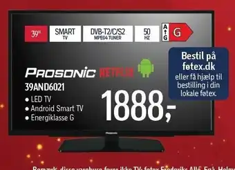 Føtex 39and6021 prosonic smart tv tilbud