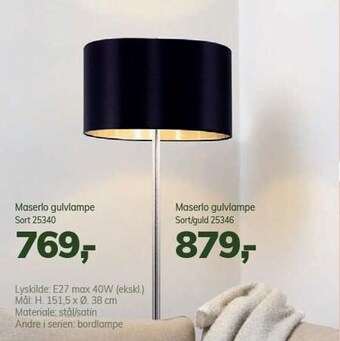 Daells Bolighus Maserlo gulvlampe tilbud