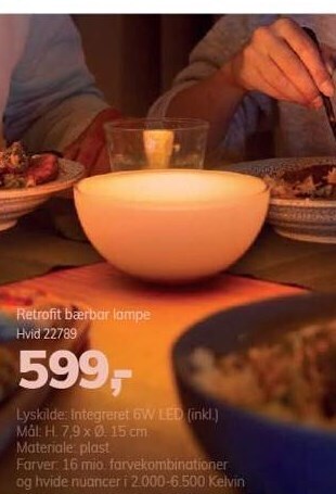 Retrofit bærbar lampe