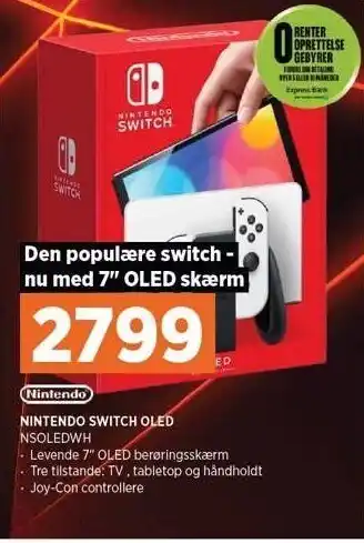 Power Nintendo switch oledd tilbud