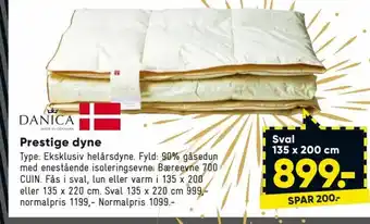 Bilka Danica Prestige dyne tilbud