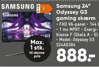 Bilka Samsung 24" Odyssey G3 gaming skærm tilbud