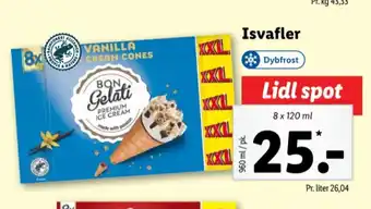Lidl Bon gelati isvafler tilbud