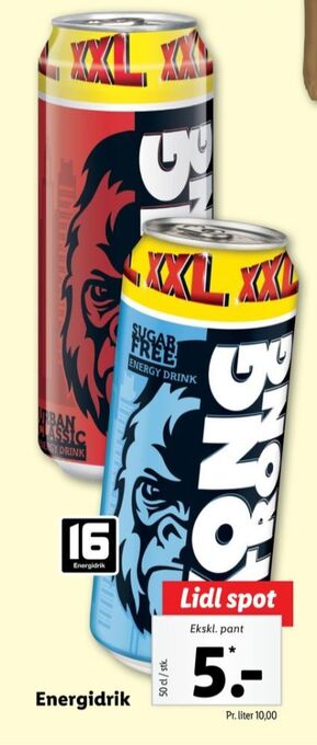 Lidl Kong strong energidrik tilbud