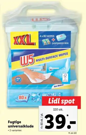 Lidl W5 rengøringsvådservietter tilbud