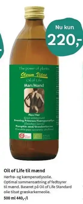 Helsam Oil of life til mænd tilbud