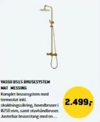 XL-BYG Vasso BS15 Brusesystem Mat Messing tilbud