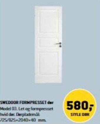 XL-BYG Swedoor Formpresset Dør tilbud