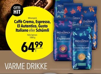 Citti Caffè crema, espresso, el autentico, gusto italiano eller schümli tilbud