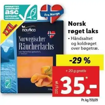 Lidl Norsk Røget Laks 220g tilbud