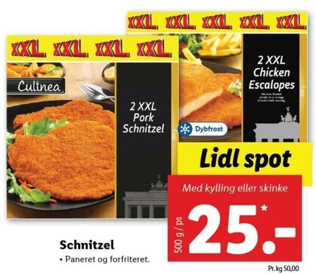 Schnitzel 500g tilbud hos Lidl