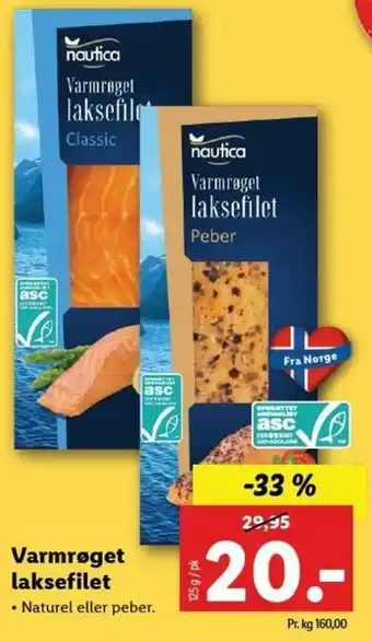 Lidl Varmrøget Laksefilet 125g tilbud