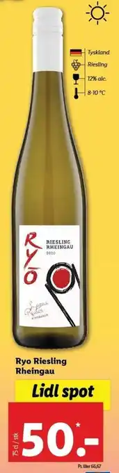 Lidl Ryo Riesling Rhelngau tilbud