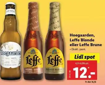 Lidl Hoegaarden, Leffe Blonde Eller Leffe Brune tilbud