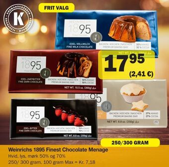Købmandsgården Weinrichs 1895 finest chocolate menage tilbud