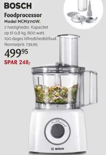 Kop & Kande Bosch Foodprocessor Model Mcm3110W tilbud